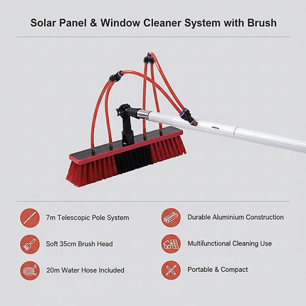 7m Water Fed Pole Cleaning Kit ‚Äì Solar Panel & Window Cleaner System with Brush