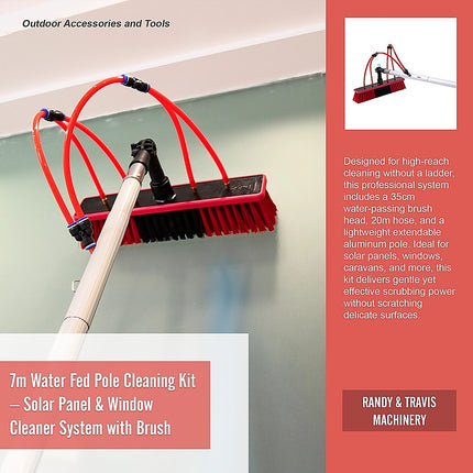 7m Water Fed Pole Cleaning Kit ‚Äì Solar Panel & Window Cleaner System with Brush