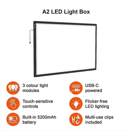 A2 LED Light Box for Drawing, Calligraphy & Tracing Artists Pad