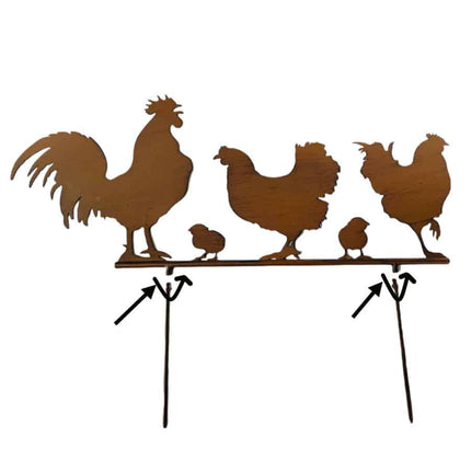 Chook Family Garden Stake 70cm