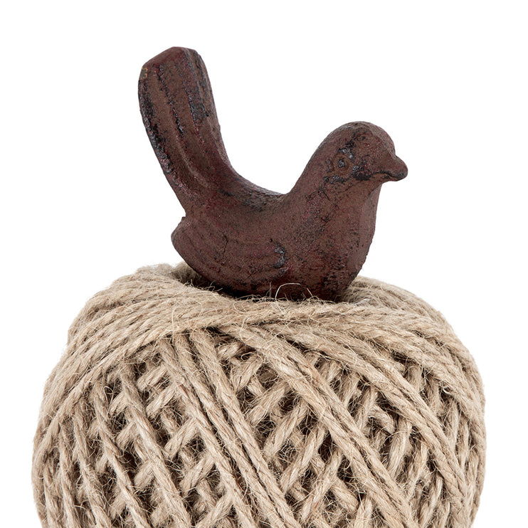 Rust Metal 'Ball of String' w Bird 8cm
