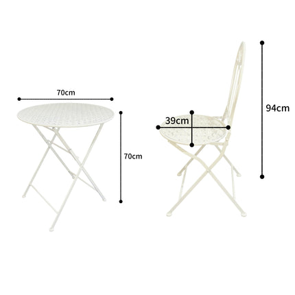 Riviera Round Table + 2 Chairs Set 94cm