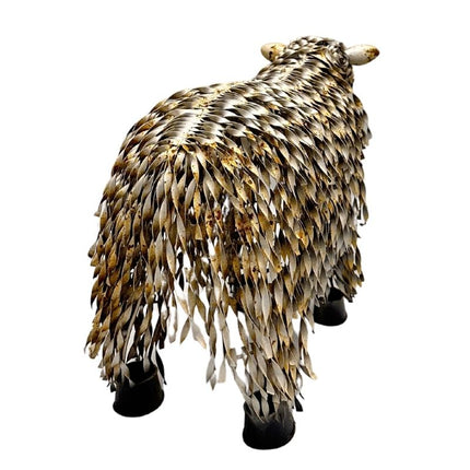 Metal 'White' Sheep Statue 55cm