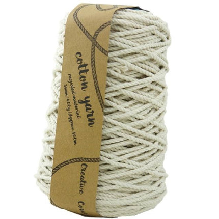 bulk 12 Macrame Cotton Yarn 100mtrs 3mm 400G Natural