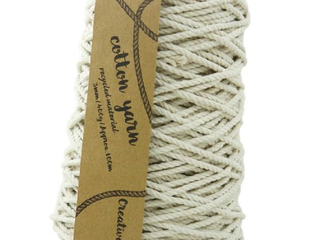 bulk 12 Macrame Cotton Yarn 100mtrs 3mm 400G Natural