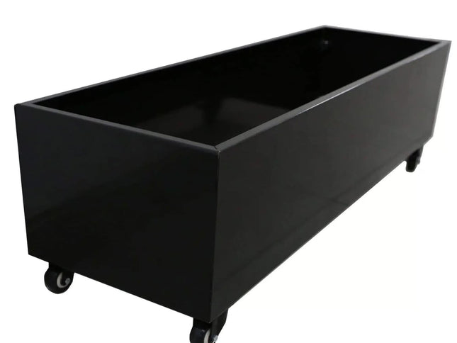 Black Metal Planter Medium + Wheels