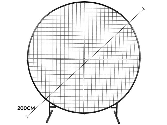 Sturdy Circular Flower Wall / Event Stand 200cm Diameter (Black Frame)