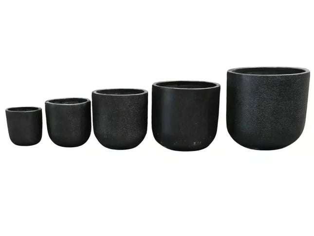Modern Black Rounded Terrazzo Planters Set of 5 Bulk Savings