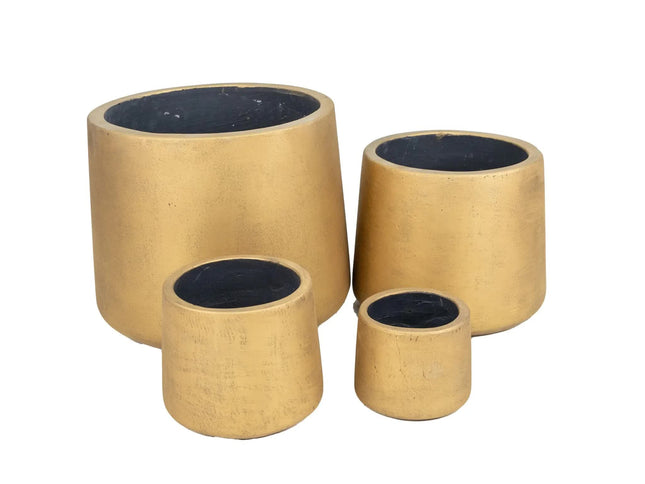 Elegant Gold Planters / Gold Pots Set of 4