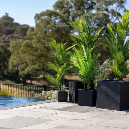 Modern Black Terrazzo Square Planters (Set of 4) Bulk Set Savings