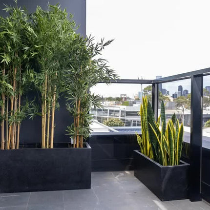 Luxury Black Terrazzo Concrete Planter Set of 3