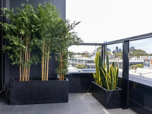Luxury Black Terrazzo Concrete Planter Set of 3