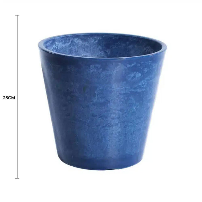 Glossy Blue Garden Pot 25cm