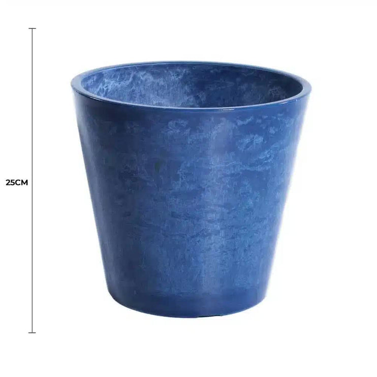 Glossy Blue Garden Pot 25cm