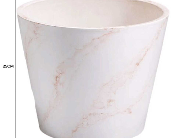 Red & White Imitation Marble Pot 25cm