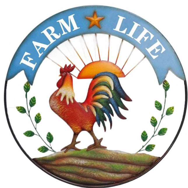 Round Farm Life Metal Wall Art 70cm