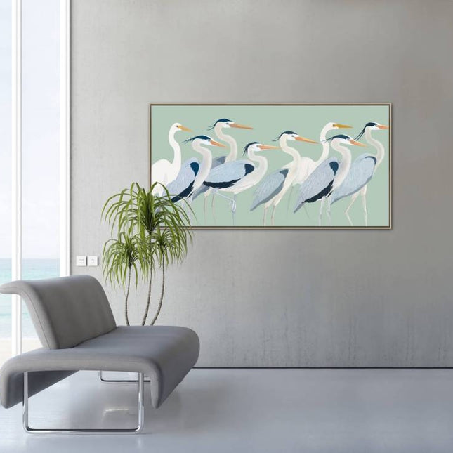 Flock of Birds Framed Canvas 120cm