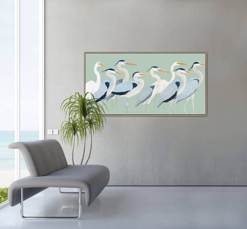 Flock of Birds Framed Canvas 120cm