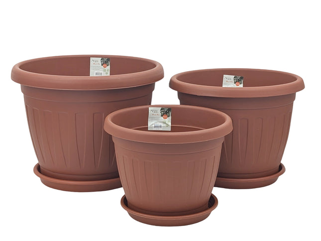 bulk 15 Garden Plastic Pot & Saucer Small Size 28x22cm