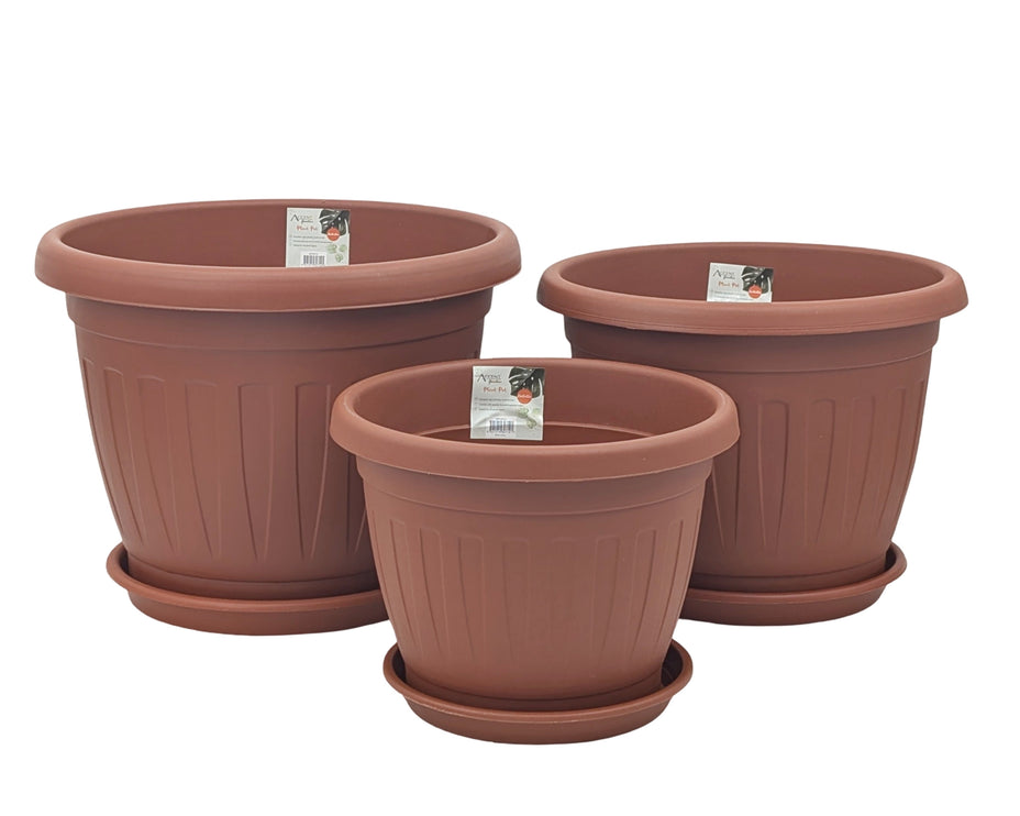 bulk 15 Garden Plastic Pot & Saucer Small Size 28x22cm