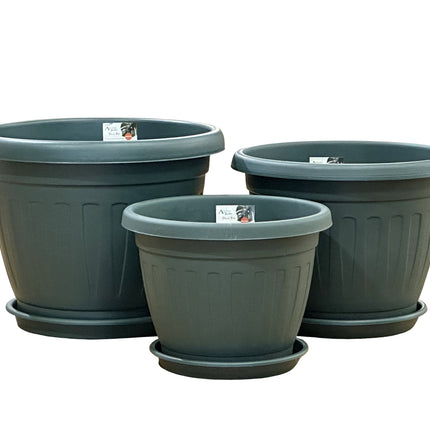 bulk 15 Garden Plastic Pot & Saucer Small Size 28x22cm