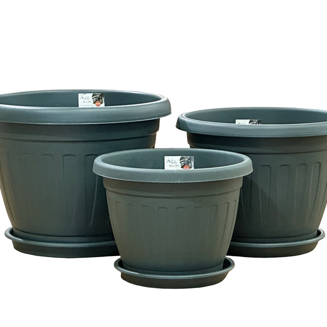 bulk 15 Garden Plastic Pot & Saucer Small Size 28x22cm