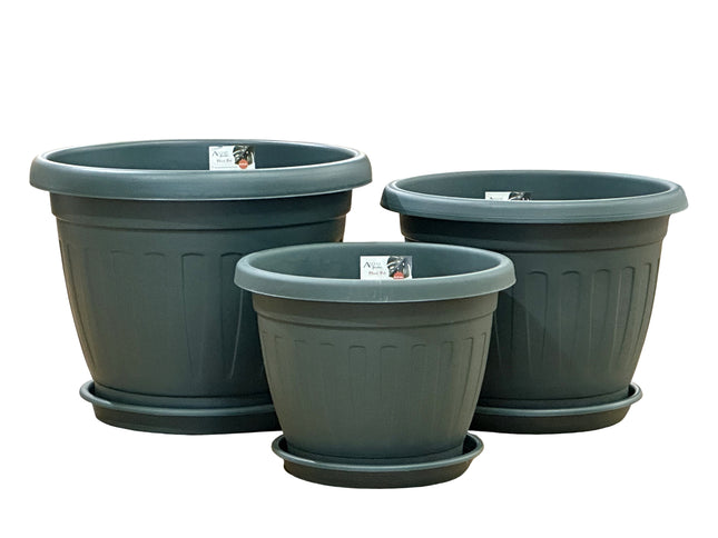 bulk 15 Garden Plastic Pot & Saucer Medium Size 28x22cm