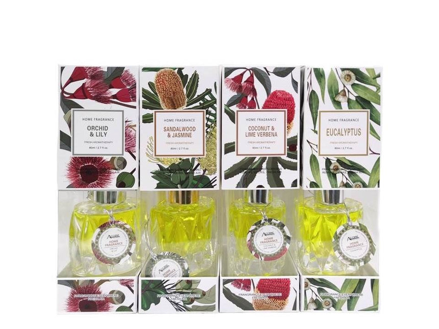bulk 24 Australian Flora 90ml Oil Diffuser 4 Assort