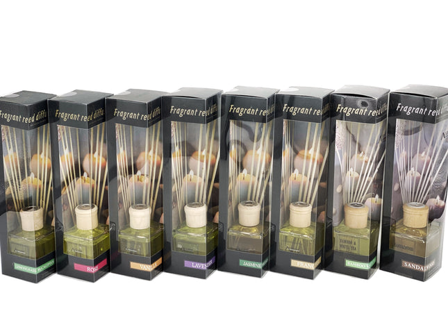 bulk 12 160ml Fragrant Oil Diffuser 12 Rattan Sticks Assortedfragrance