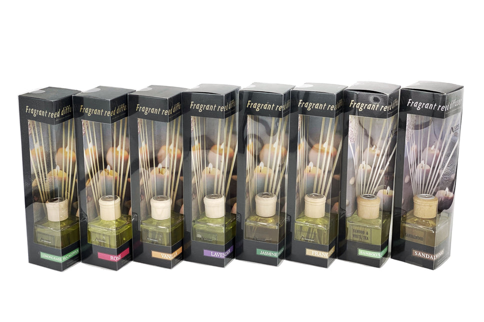 bulk 12 160ml Fragrant Oil Diffuser 12 Rattan Sticks Assortedfragrance