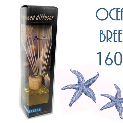 bulk 12 Fragrant Oil Diffuser Ocean Breeze 160ml 12 Rattan Sticks