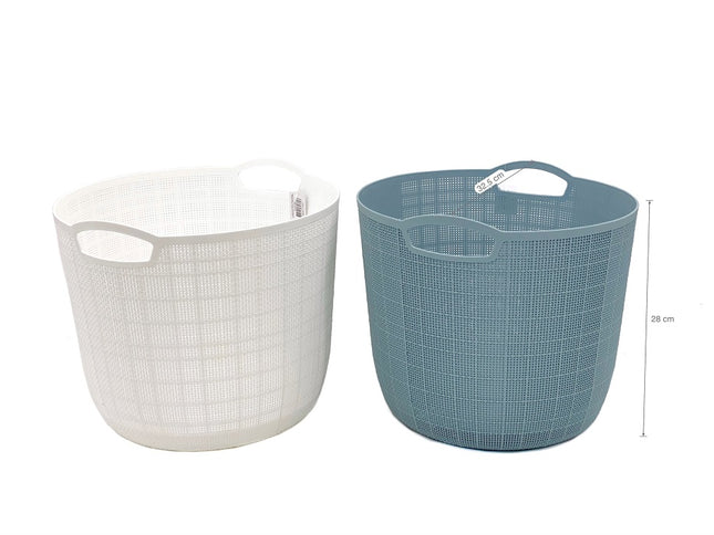 bulk 12 Round Basket w Handle Assort 32cm