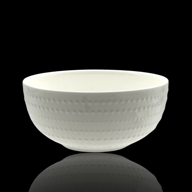 bulk 24 White Bone China Embossed Pearls Bowl 15x10cm