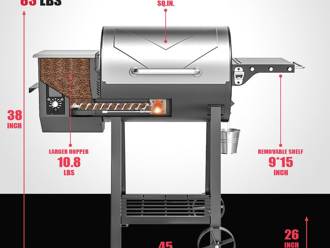 Asmoke AS500N-2 WOOD PELLET GRILL SILVER