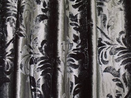 Large Thick Velvet Curtains Stunning Flocking 580x270cm+Hook Pinch Pleat Silver Grey