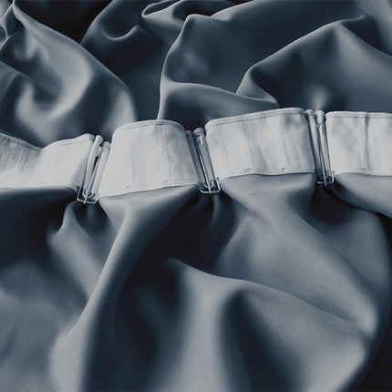 Blockout Curtains 540x230cm PINCH PLEAT+ Hooks High Level Fabric Grey Blue