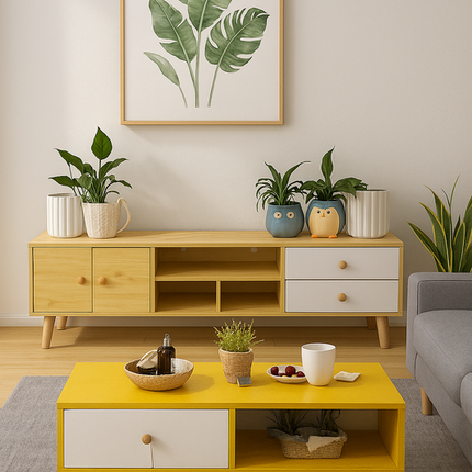 NNECN Modern Living Room TV Stand Table Set