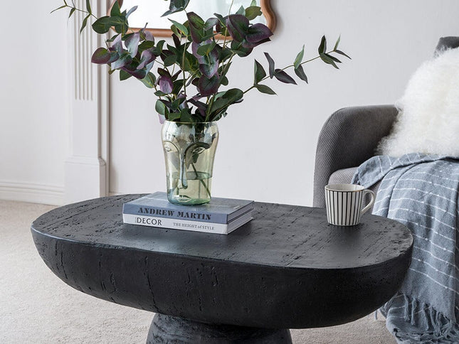 BLACK IS BACK CEMENT COFFEE TABLE