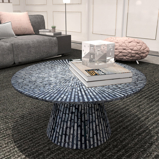 TRIDENT MOTHER OF PEARL HAND MADE COFFEE TABLE
