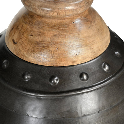 WASHED IRON AND WOOD LAMPSHADE