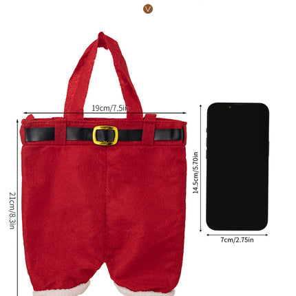 6pcs Small one Christmas Decoration Supplies, Christmas Pants, Gift Bags, Small Pants Candy Bags, Tote Bags, Wine Bottle Sets, Coke Bags