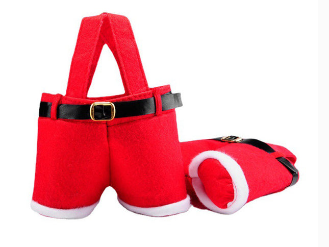 6pcs Big one Christmas Decoration Supplies, Christmas Pants, Gift Bags, Small Pants Candy Bags, Tote Bags, Wine Bottle Sets, Coke Bags