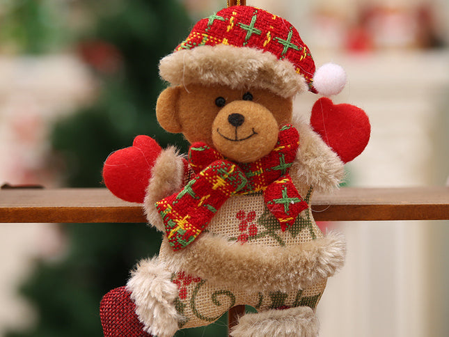 12pcs Dancing pendant bear for Christmas tree