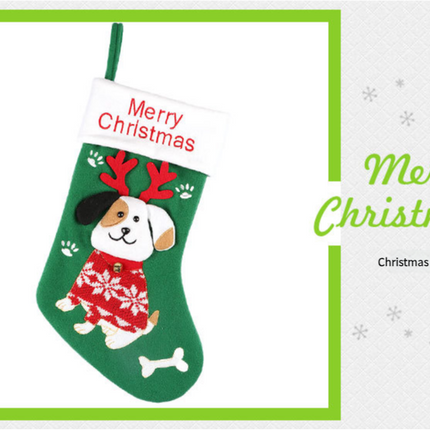2pcs cute dog christmas stockings cartoon christmas socks gift bag christmas decoration socks christmas tree pendant