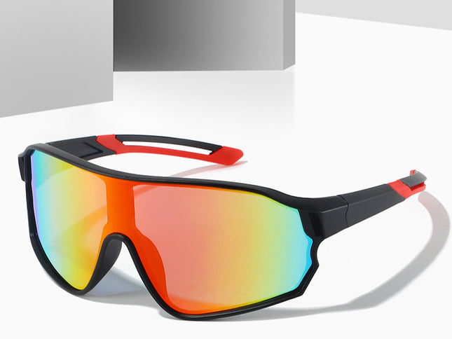Fashionable Sports Sunglasses with Colorful Mirror Lenses ‚Äö√Ñ√¨ UV400 Protection for Cycling & Outdoor Activities  Orange red