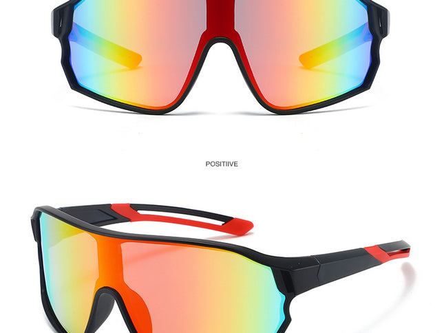 Fashionable Sports Sunglasses with Colorful Mirror Lenses ‚Äö√Ñ√¨ UV400 Protection for Cycling & Outdoor Activities  Orange red