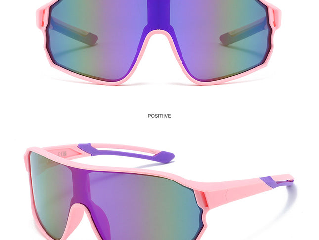 Fashionable Sports Sunglasses with Colorful Mirror Lenses - UV400 Protection for Cycling & Outdoor Activities  Pink
