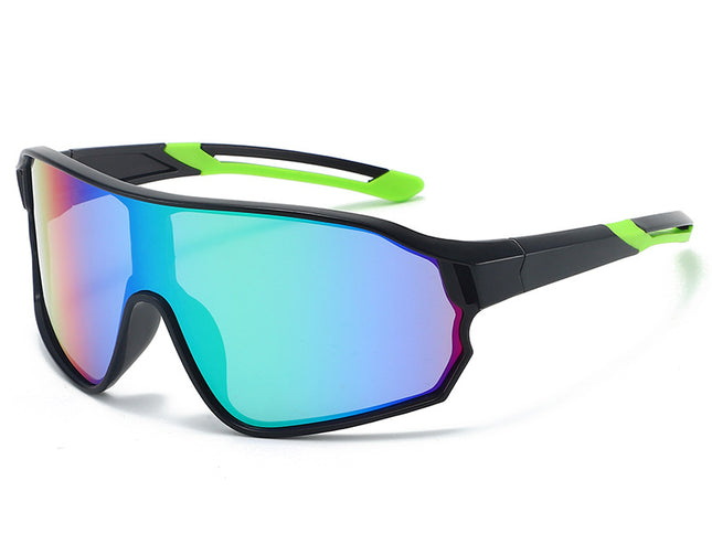 Fashionable Sports Sunglasses with Colorful Mirror Lenses - UV400 Protection for Cycling & Outdoor Activities  BLACK