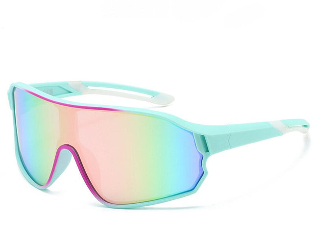 Fashionable Sports Sunglasses with Colorful Mirror Lenses - UV400 Protection for Cycling & Outdoor Activities  green