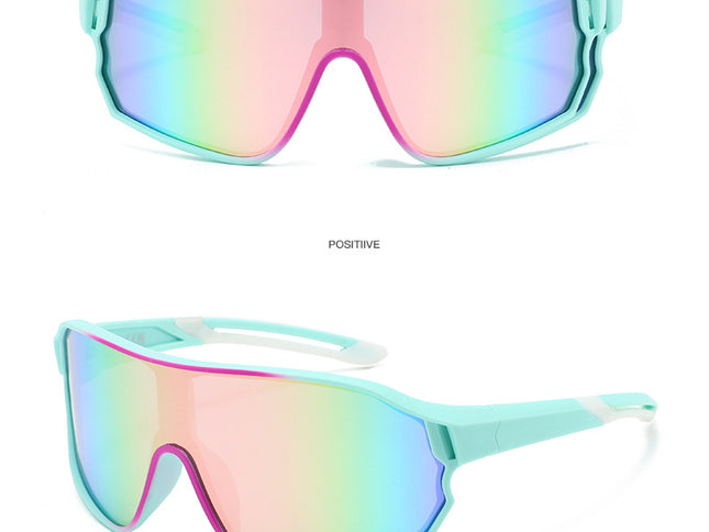Fashionable Sports Sunglasses with Colorful Mirror Lenses - UV400 Protection for Cycling & Outdoor Activities  green